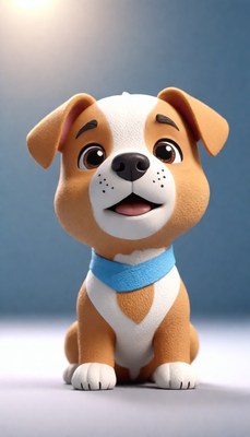 Animated puppy sitting