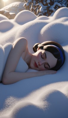 Sleeping beauty in the snow