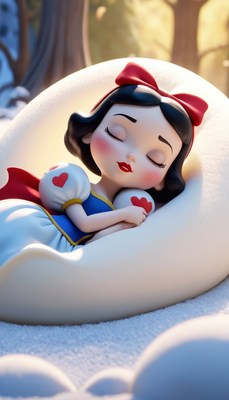 Sleeping beauty in white dress