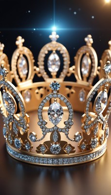 Diamond crown on dark background