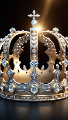 Golden crown with diamonds