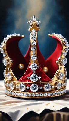 Diamond-encrusted crown on velvet