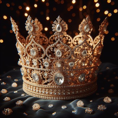Gold crown with diamonds