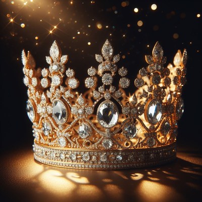 Gold crown with diamonds