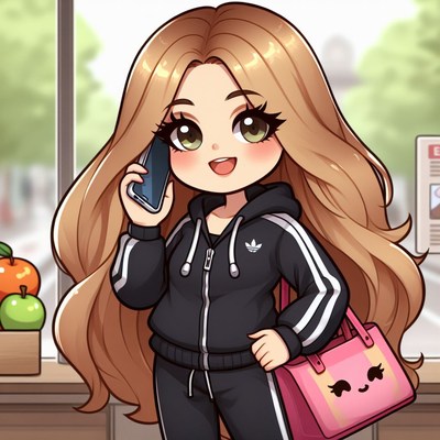 Girl on phone in city