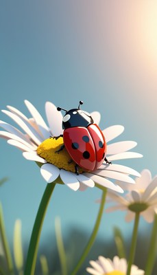Ladybug on daisy