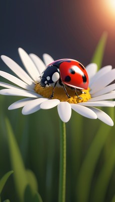 Ladybug on daisy