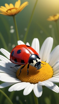 Ladybug on daisy