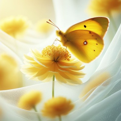Butterfly on yellow flower