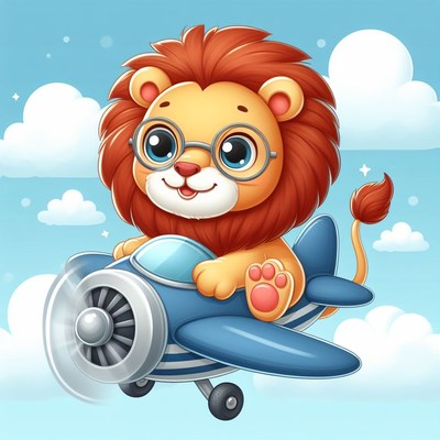 Lion pilot flying plane