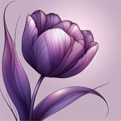 Purple tulip illustration