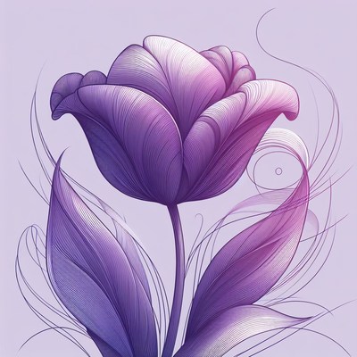 Purple tulip flower illustration