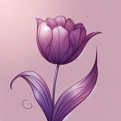 Purple tulip illustration