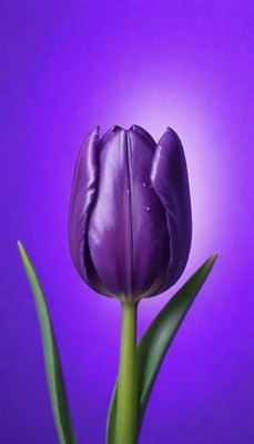 Purple tulip on purple background