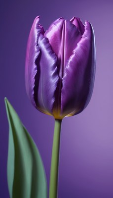 Purple tulip on purple background