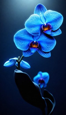 Blue orchid close-up