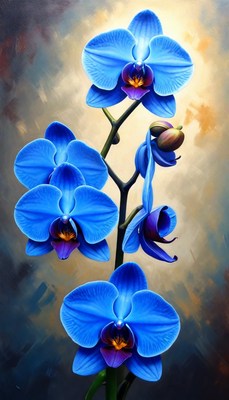 Blue orchid flowers