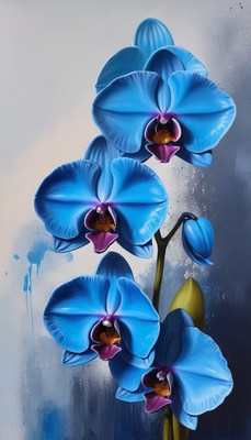 Blue orchid still life