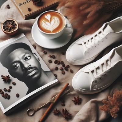 White sneakers and coffee