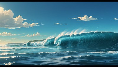Ocean wave under blue sky