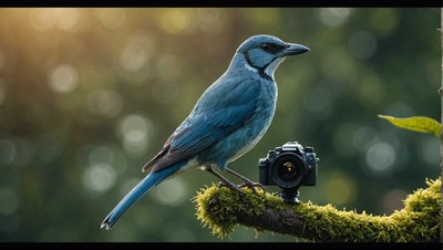 Blue jay posing for camera on branch