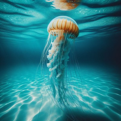 Orange jellyfish underwater