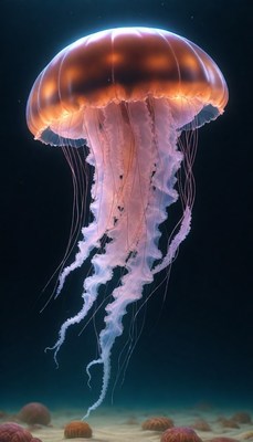 Pink jellyfish underwater