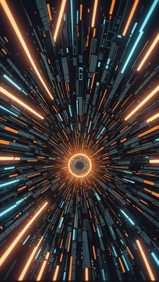 Abstract neon light tunnel