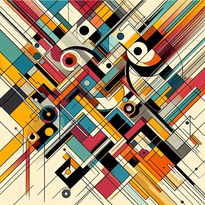 Abstract geometric design with circles and lines