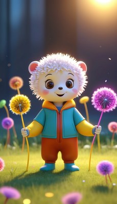 Hedgehog with dandelions