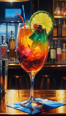 Cocktail on bar counter