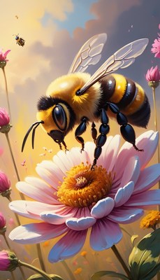 Bumble bee on a flower