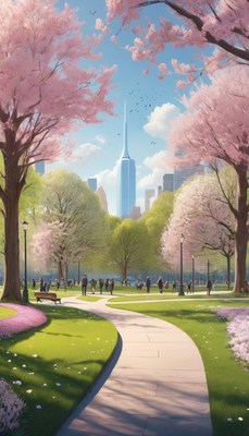 Spring day in city park