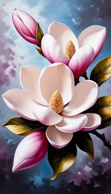 Blooming magnolia flowers