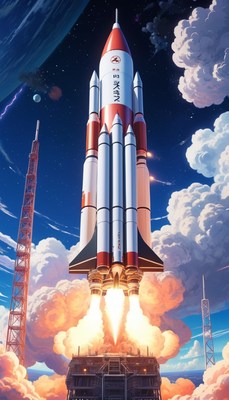 Rocket launch in daylight