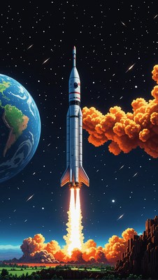 Rocket launch from earth