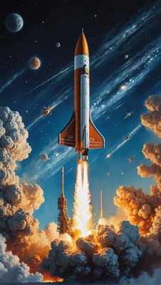 Rocket launch into space