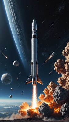 Rocket launch in space