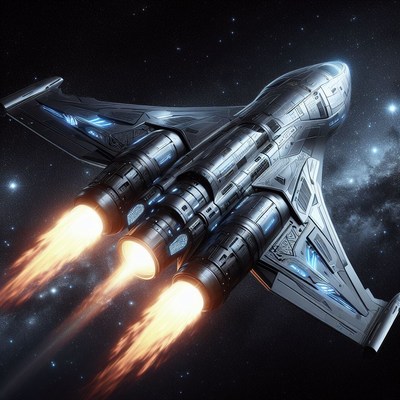 Starship launch in space