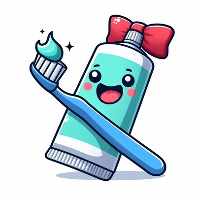 Smiling toothpaste cartoon
