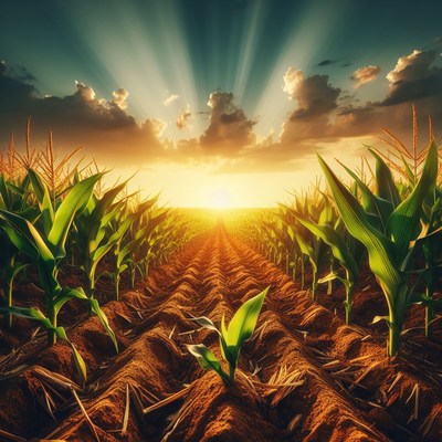 Cornfield sunset