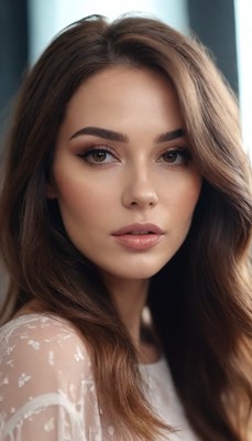 Beautiful woman with brown hair