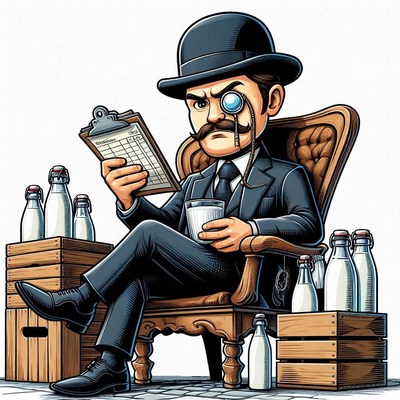 Milkman reviewing inventory