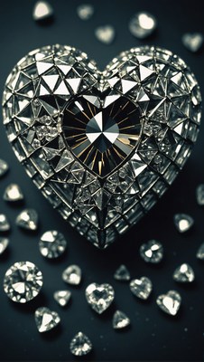 Diamond heart ornament