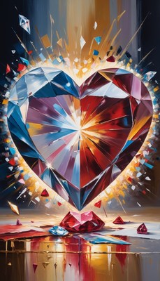 Diamond heart painting