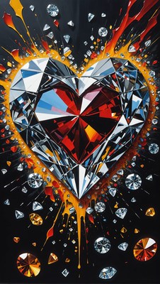Diamond heart explosion