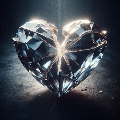 Broken diamond heart