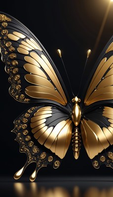 Gold and black butterfly