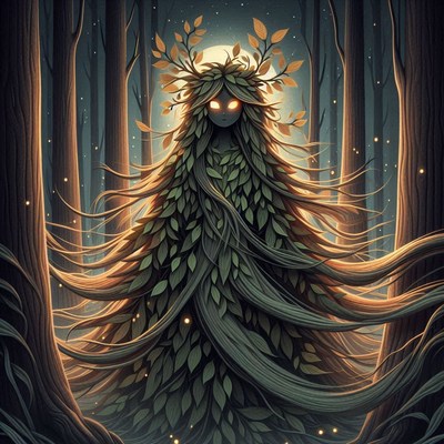 Forest spirit under the moon