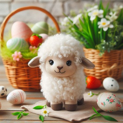 Easter lamb with eggs